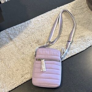 Lavender Quilted Crossbody Bag